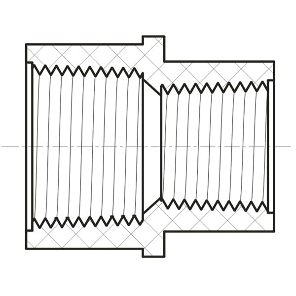 Female Reducer Coupling – 3/4" FPT x 1/2" FPT – 430101