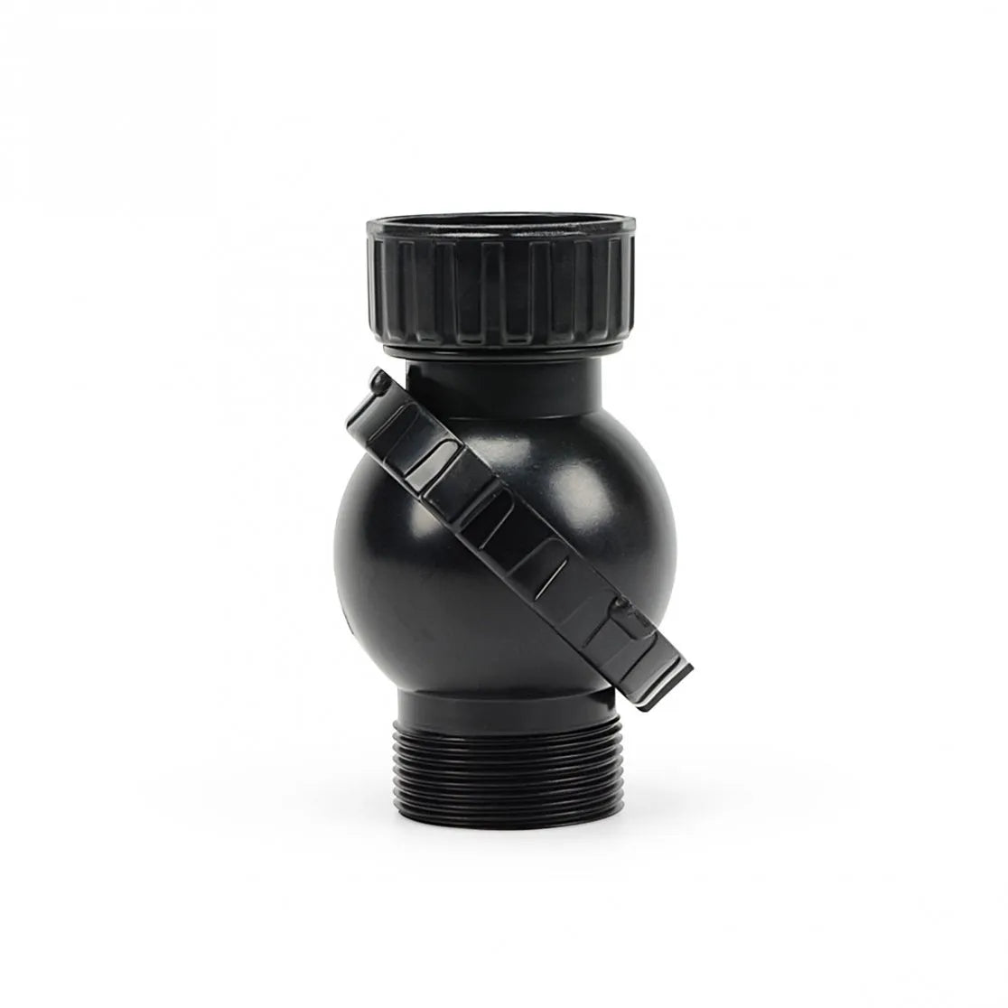 Aquascape rotational ball adapter with 1-1/2 inch female and male threaded fittings for pond and water feature plumbing.
