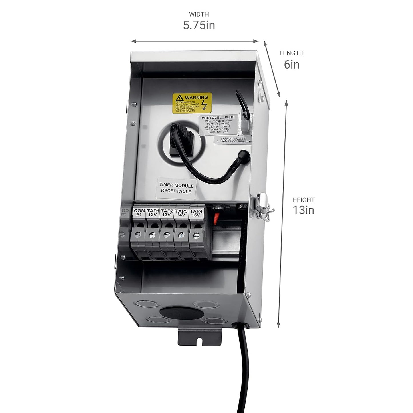 Kichler Pro Contractor Series Transformers - Stainless Steel, Angled 15V Taps, Multiple Commons, Lifetime Warranty