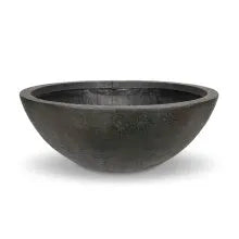Decorative Aquascape fountain bowl in green slate, 40-inch diameter, featuring a natural textured surface for garden water features.