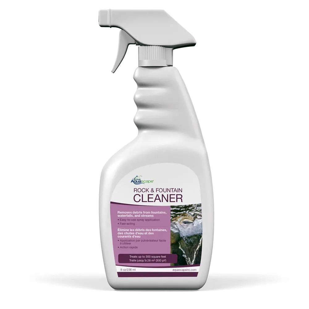 Aquascape Rock and Fountain Cleaner 32oz water treatment bottle, designed for cleaning and maintaining pond and fountain rocks.