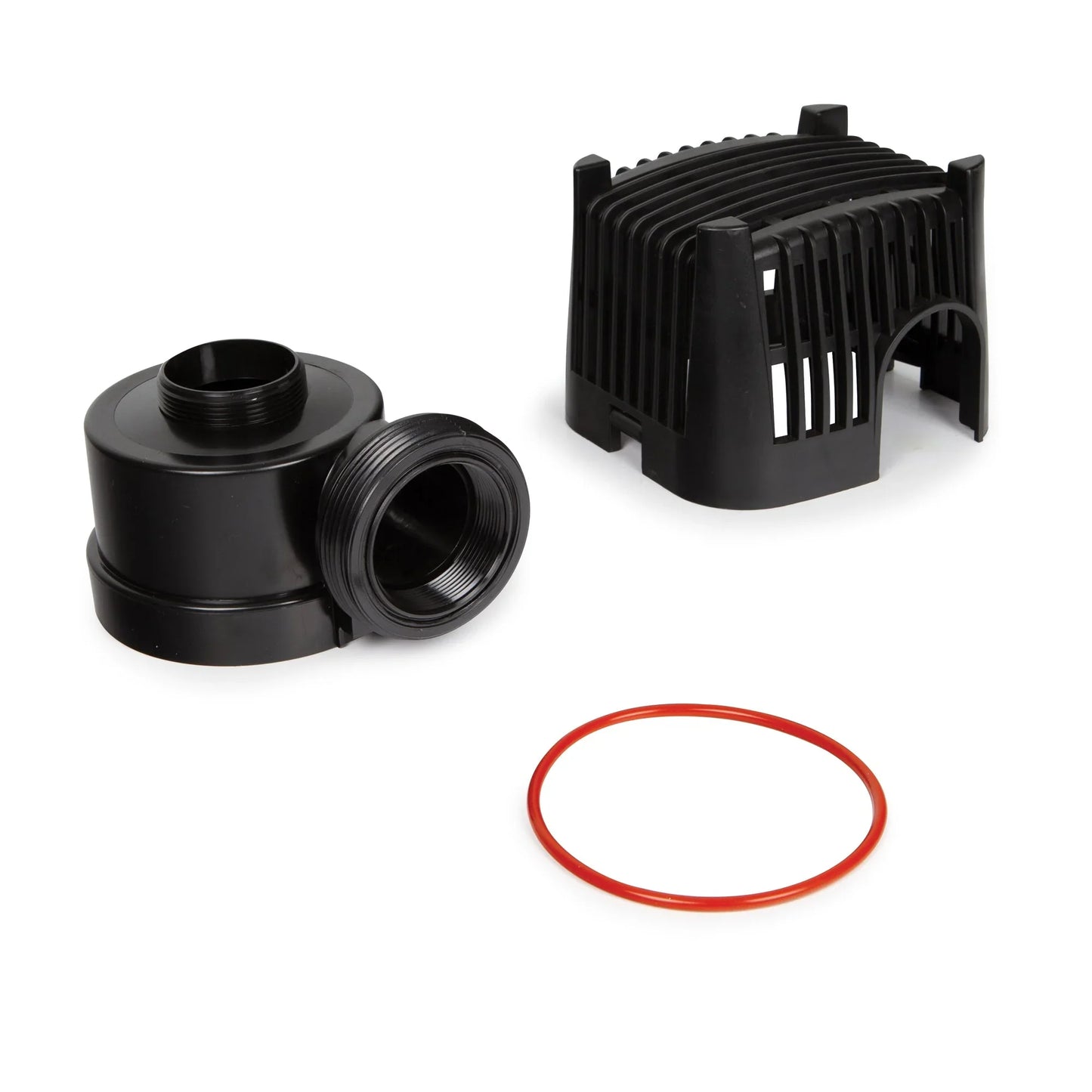 Atlantic Water Gardens intake kit for TT7500 and TT9000 pond pumps, replacement part with inlet components in a natural outdoor setting.