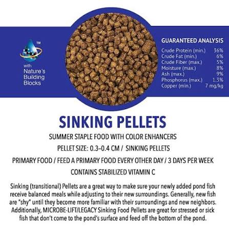 Microbe-Lift Sinking Pellets Fish Food - Various Sizes