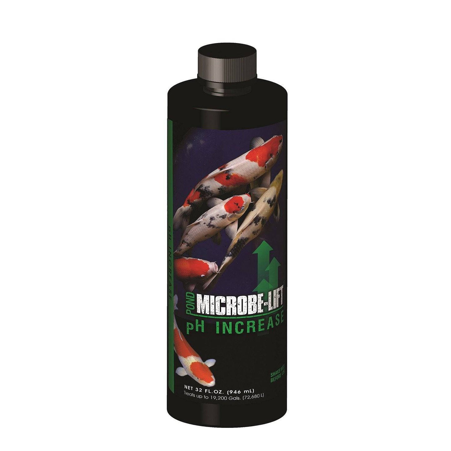 Microbe-Lift pH Increase 32 oz bottle for adjusting aquarium or pond water pH levels, with clear label and cap visible.