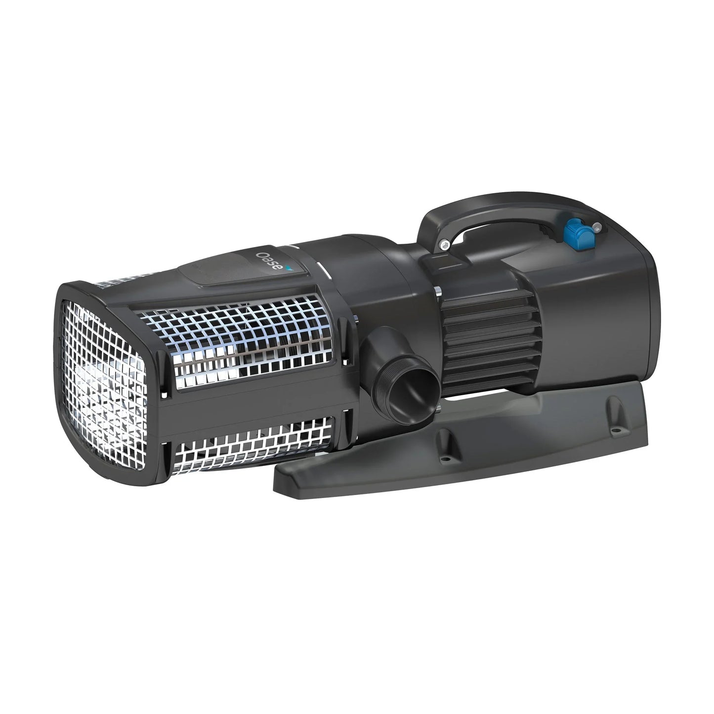 Oase Aquamax Eco Expert 5300 pond pump with 12V power, designed for efficient water circulation in outdoor ponds.