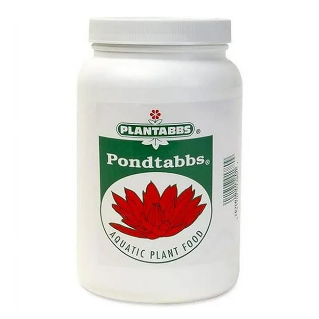 Plantabbs Pondtabbs Aquatic Plant Food tabs for aquatic plants, showing 300 nutrient-filled tabs in a clear container.