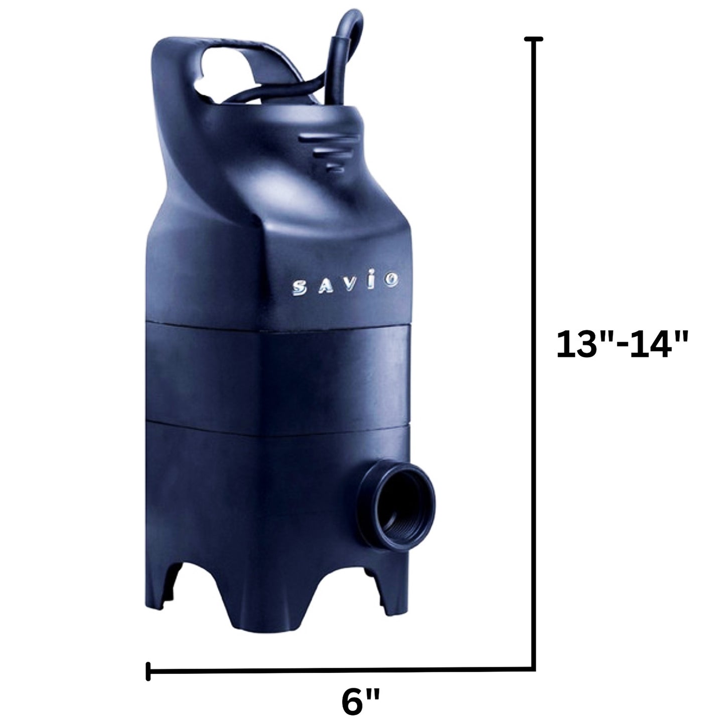 Savio Water Master Solids Submersible Pump for ponds, 1450 model, with durable housing and inlet for solids removal.