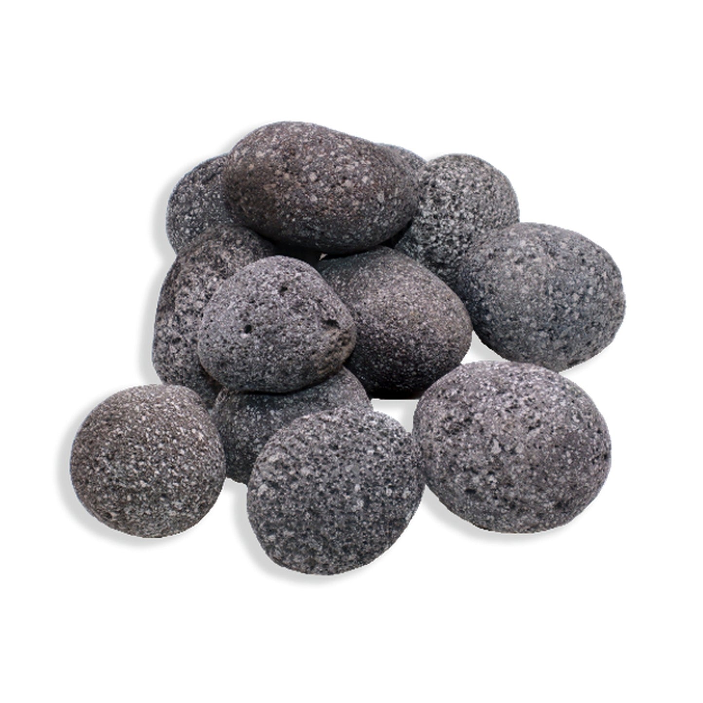 Warming Trends Rolled Lava Rock: 50 Lb of 1†- 2†Gray/black Stones