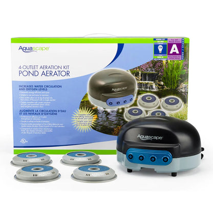 AquaScape Pond Air 4 aerator with packaging on a white background