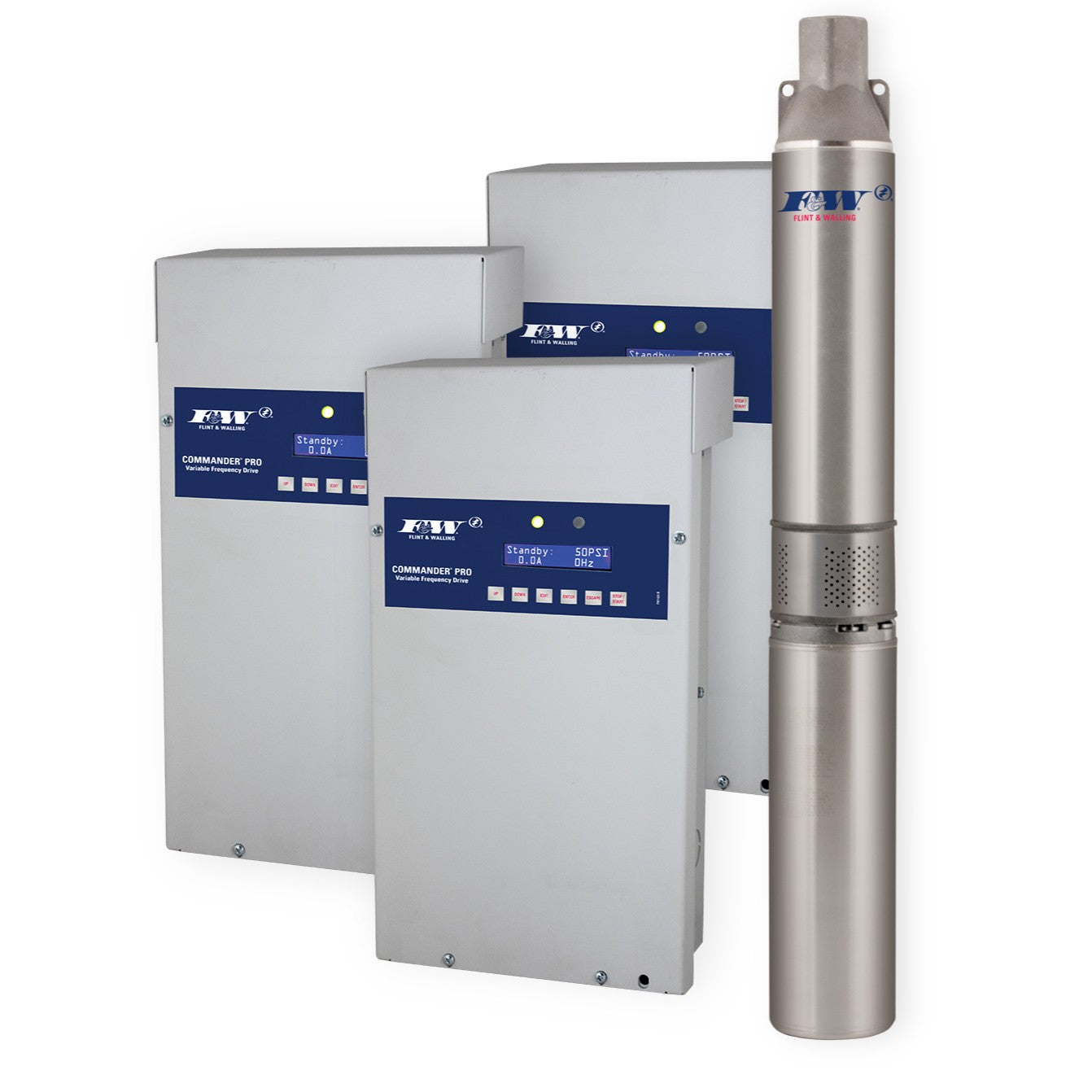 Flint & Walling Commander PRO VFD Package- 3 HP, 230V, 35GPM, TVS 30 Drive