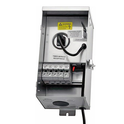 Kichler Pro Contractor Series Transformers - Stainless Steel, Angled 15V Taps, Multiple Commons, Lifetime Warranty