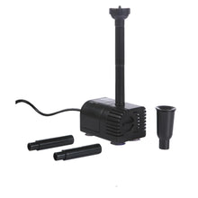PondMax solar-powered 360 GPH external pond pump with solar panel, suitable for outdoor water features and garden ponds.
