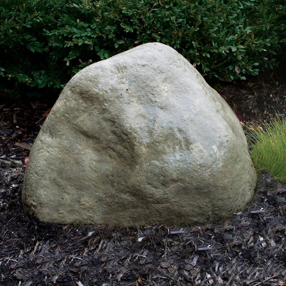 Airmax Truerock medium boulder rock in sandstone, decorative feature showing textured surface and natural earthy tones, 27x21x14 inches.