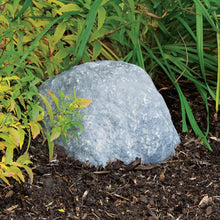 Airmax Truerock Mini Boulder Rock with vent holes, decorative feature in greystone, measuring 10x8x5 inches.