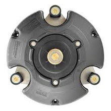 Airmax Ecosystems Oase Pondjet RGBW LED floating fountain light set with three color-changing lights on a small floating platform.