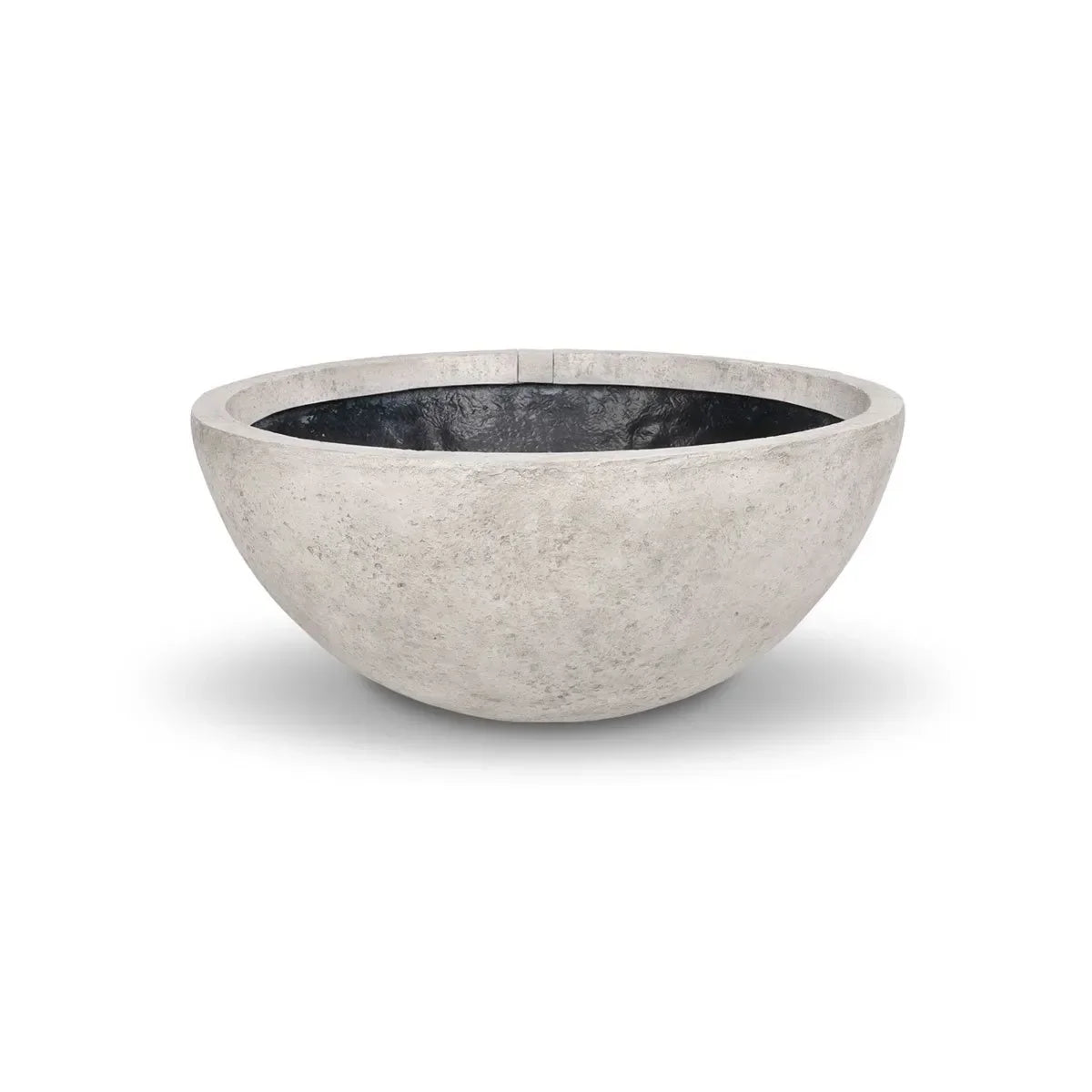 Aquascape Lunar Gray Fountain Bowl, 50-inch diameter, decorative water feature with smooth gray finish, outdoor garden centerpiece