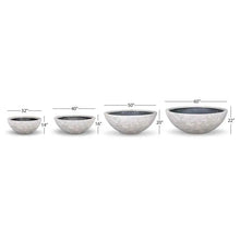 Aquascape Lunar Gray fountain bowl, 50-inch diameter, decorative feature for outdoor water displays, side view image.