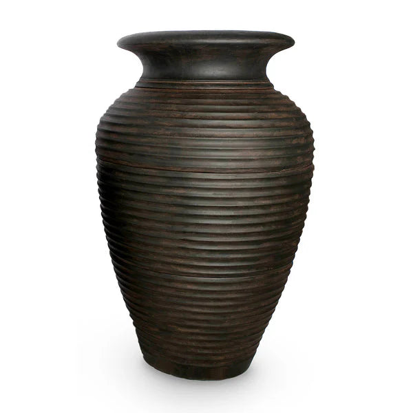 Aquascape medium rippled urn decorative feature with a textured, curved surface, suitable for garden or pond decor.