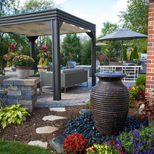 Aquascape medium rippled urn decorative feature with textured surface, suitable for enhancing garden or pond landscapes.