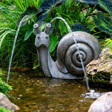 Aquascape Silly Snail Spitter decorative feature, colorful snail sculpture with water spitting action for pond or water garden decor.