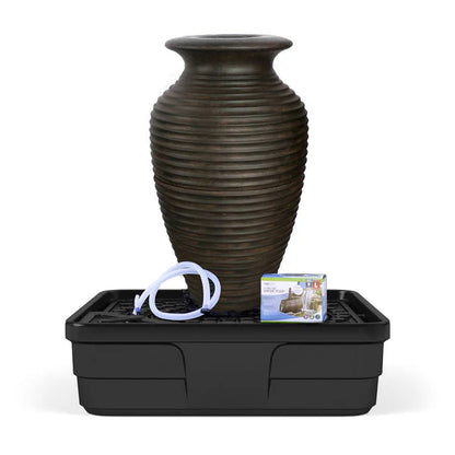 Aquascape Small Rippled Urn decorative feature with textured surface, suitable for garden or pond decoration.
