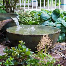 Decorative Aquascape Spillway Basin 21-inch inflow feature for water gardens and pond waterfalls, made of durable materials.