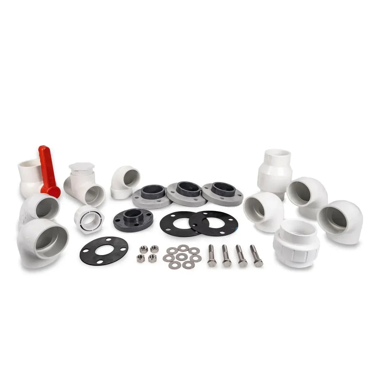 Aquascape Ext Pump 3-inch plumbing kit for installation, includes pipes and fittings for water pump setup.