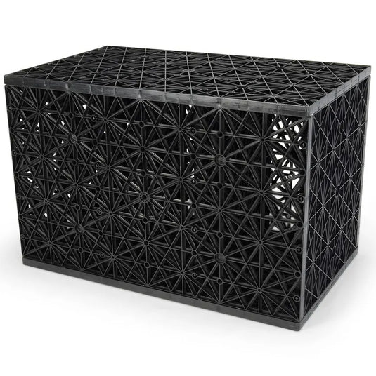 Large Aquascape Aquablox pondless water storage module, 32-gallon capacity, used for pondless water feature installations.