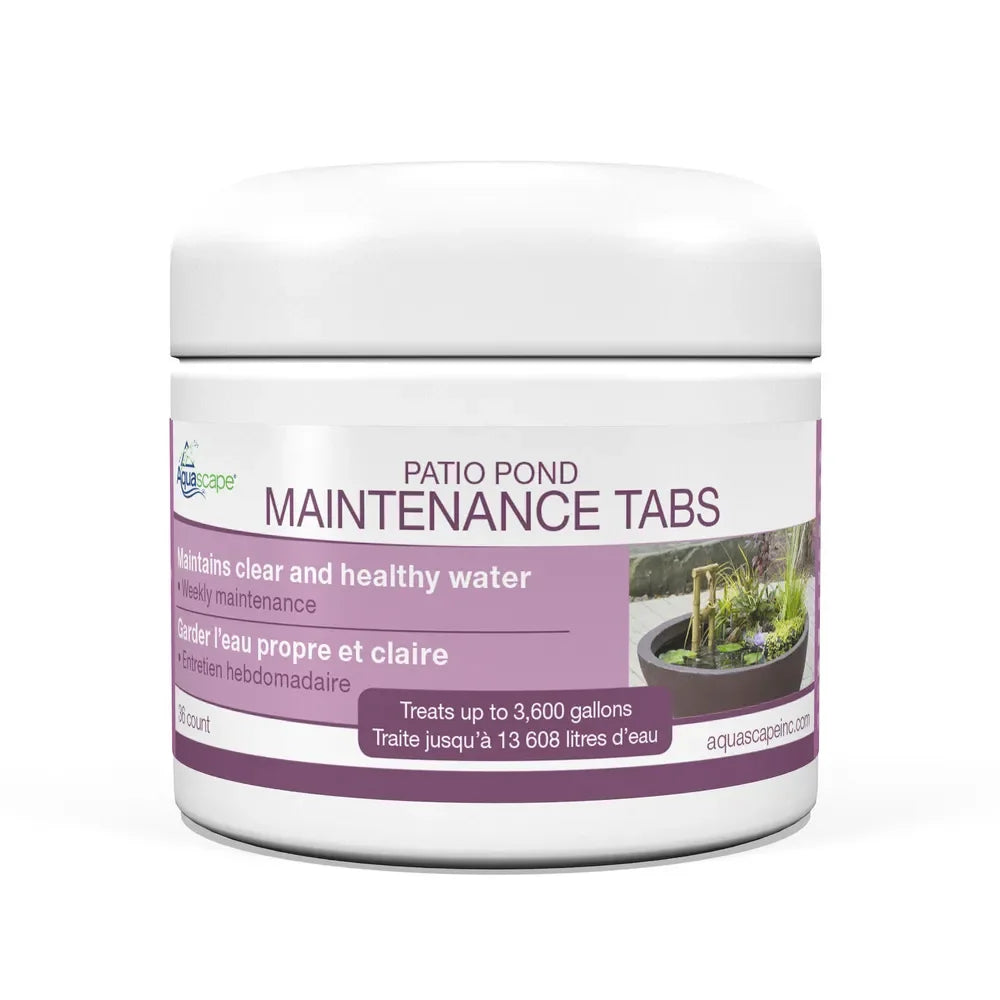 Aquascape Patio Pond Maintenance Tabs for water treatment, 36 tabs for pond health and clarity in outdoor water features.