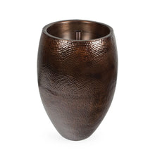 Atlantic Water Gardens 32-inch Aura Vase in antique brass, a decorative feature with a textured surface and elegant design.