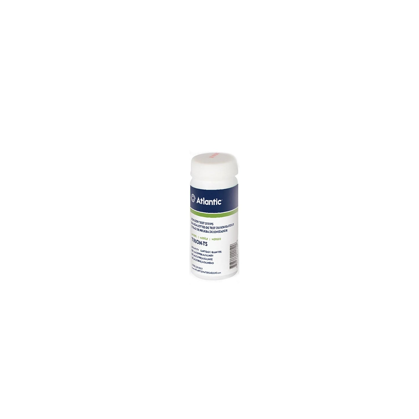 Atlantic Water Gardens Triton Ionizer Test Strips for ionizers and UV clarifiers, showing test strips in a clear container.