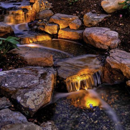 Atlantic 1 Watt Warm White LED Pond Light for pond lighting, showcasing the compact design and warm glow.