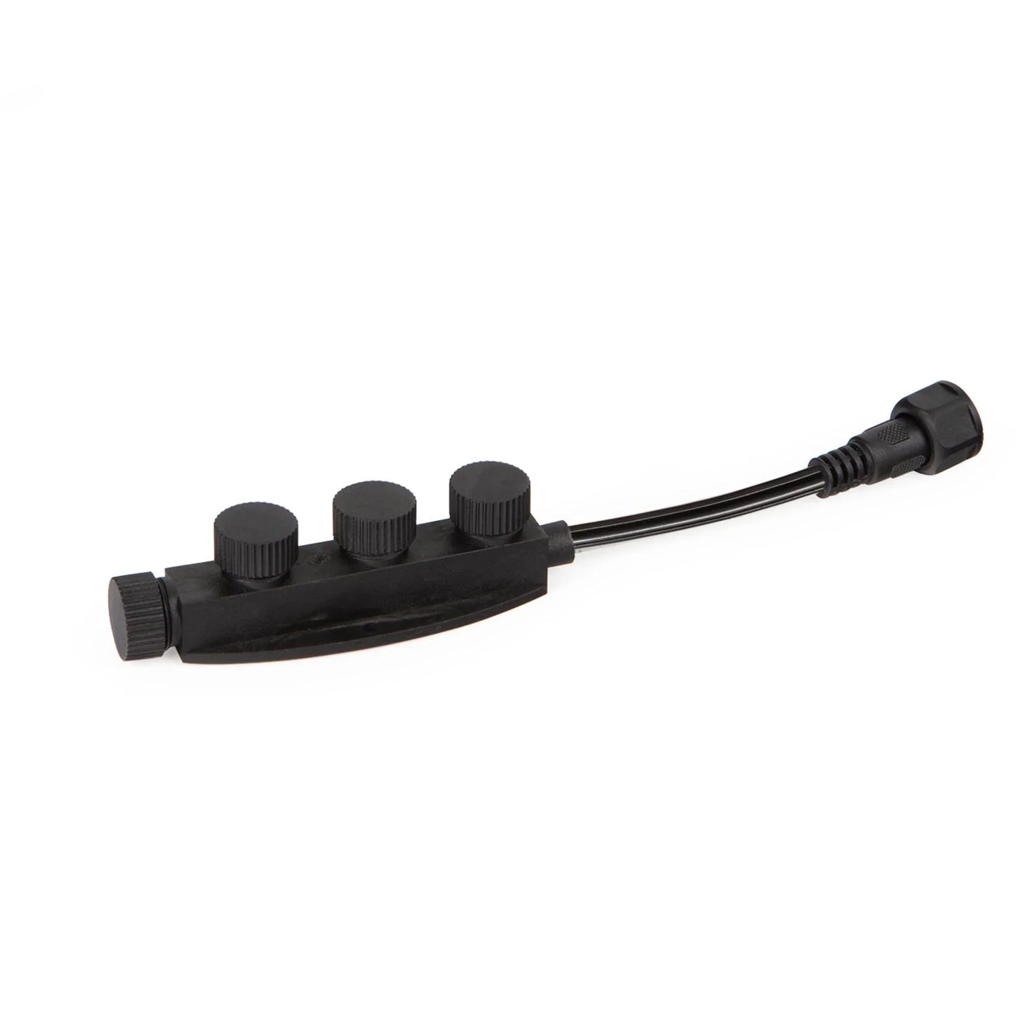 Atlantic Water Gardens pond lighting 4-outlet splitter for warm white lighting, showing the black plastic splitter with multiple outlets.