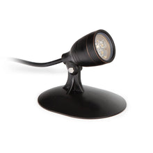 Atlantic Water Gardens Warm White Compact Spotlight for pond lighting, showing a sleek 4-watt pond light in warm white.