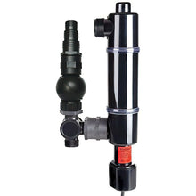 Danner Pondmaster 20-Watt Submersible UVC clarifier for ponds, featuring a compact design and built-in UV sterilization for clear water.