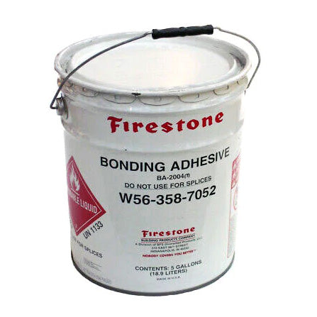 Firestone Elevate EPDM Bonding Adhesive in 5-gallon container, used for roofing installation with extra freight charges.