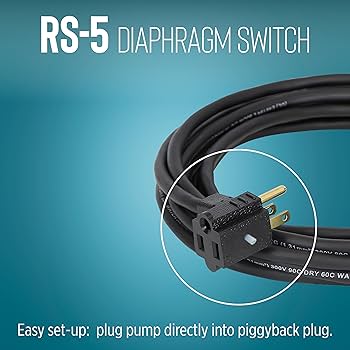 Franklin Electric Very Low Water Shut-Off RS-5LL switch with 115V power and 18-foot cord for monitoring water levels.