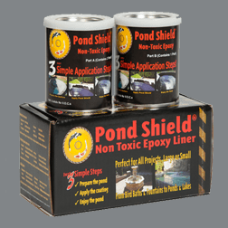 Grey 1.5 Qt Pond Armor installation equipment for pond liner waterproofing, showing the grey square container.