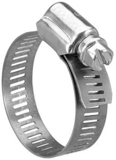 Stainless steel CLAMP GEAR #44 hose clamp, 2 3/4 inch diameter, from Boshart Industries Inc., with screw tightening mechanism.