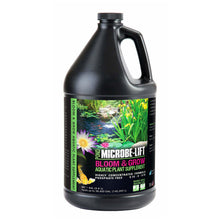 Microbe-Lift Bloom N Grow water treatment gallon jug with label showing product details and brand branding.