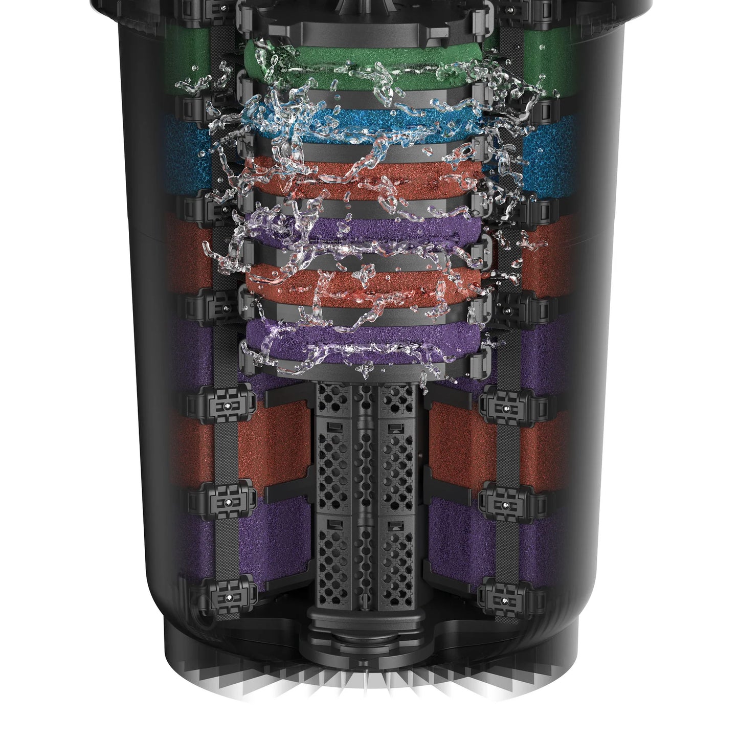 Oase FiltoClear 23500 pressure filter with 120W UVC for pond water filtration, showing the filter unit with inlet and outlet connections.