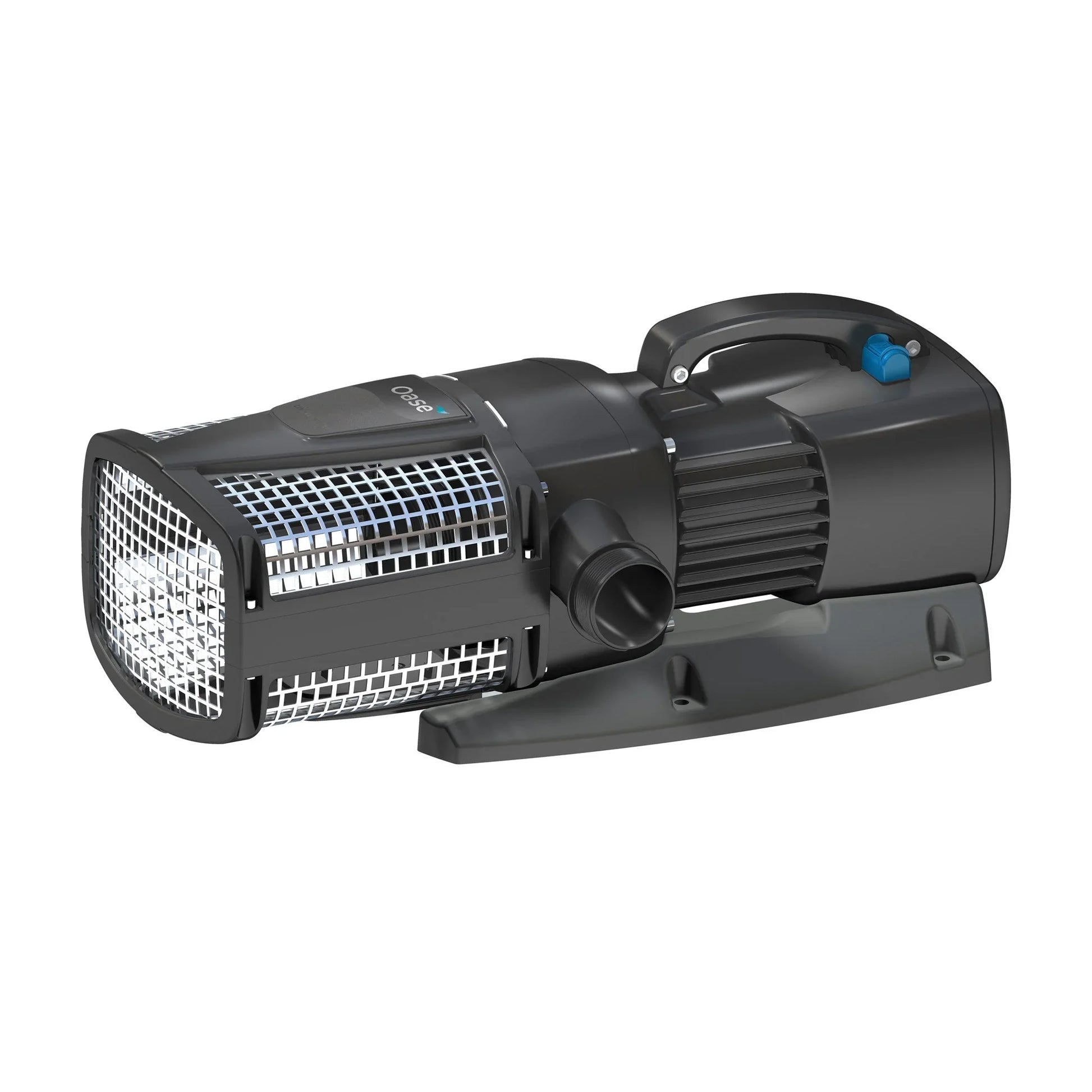 Oase Aquamax Eco Expert 5300 pond pump with 12V power, designed for efficient water circulation in outdoor ponds.
