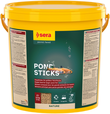 Sera Color Sticks 3800 mL container, external vendor packaging, vibrant fish food sticks for aquarium color enhancement.