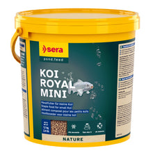 Sera Koi Royal Mini external vendor container with 3800 mL of koi pond fish food, branded by Sera.