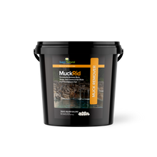 SuperNatural MuckRid water treatment in 8 lb container with 1200 tabs, designed for pond and lake muck removal.