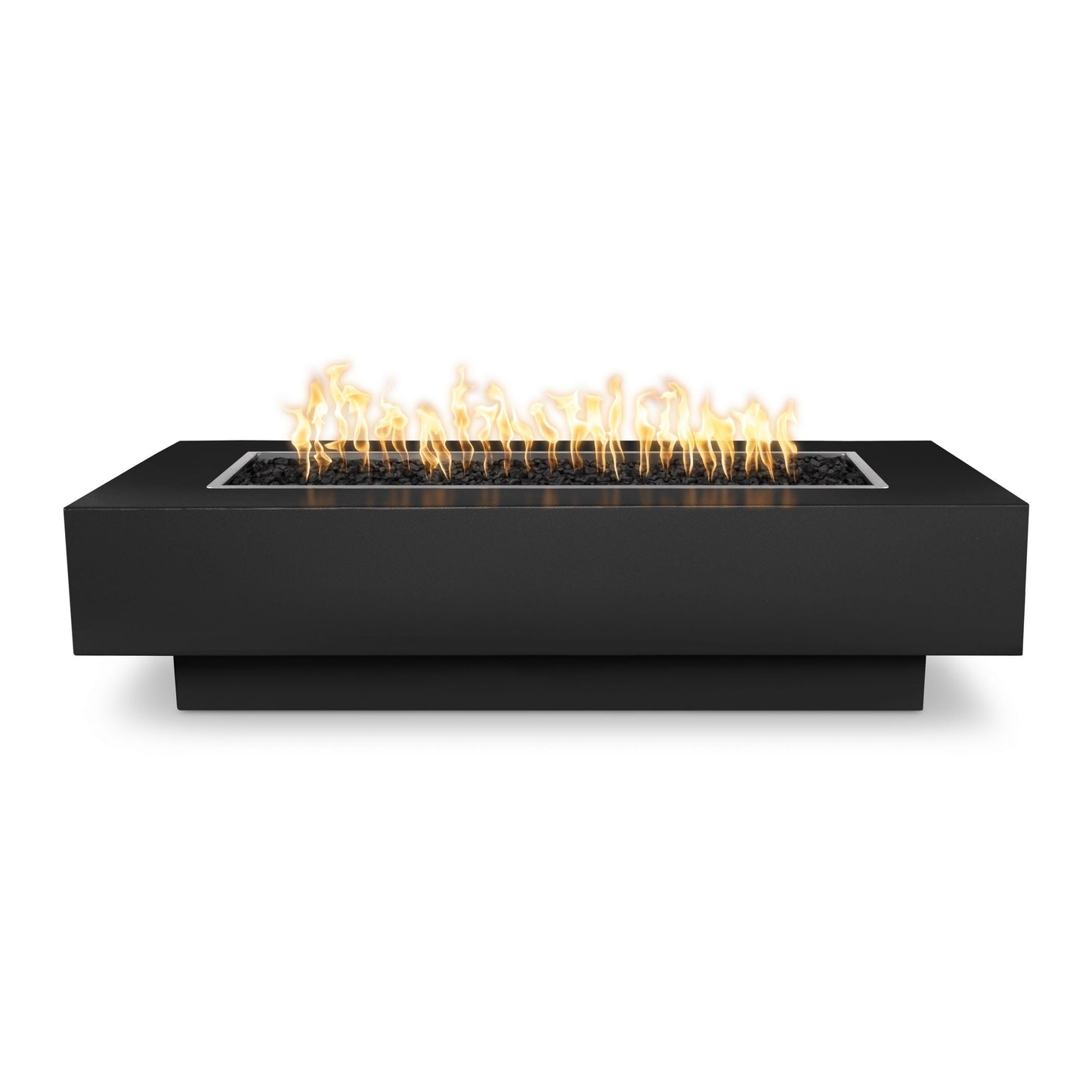 The Outdoor Plus 60" Rectangular Coronado Fire Pit - Powder Coated Metal - Black - Match Lit - Natural Gas