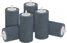 Economy Air Stones 4x2 inches for pond aeration, shown in various sizes and styles, used for aquatic oxygenation.
