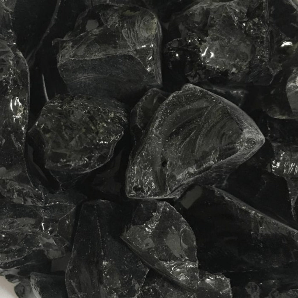Warming Trends 3/4" Fireglass + Black + Priced Per Pound (sold in 10 Lb Increments)