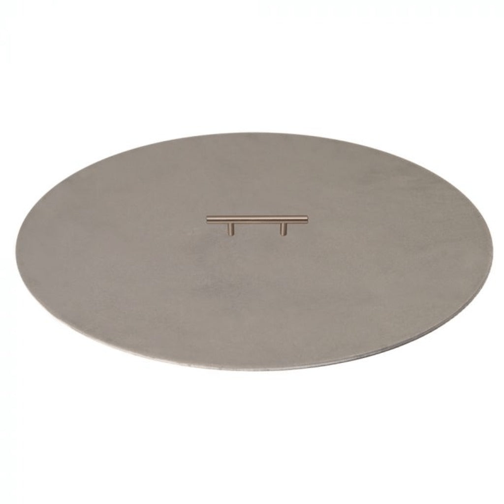 Warming Trends 32" Circular Brushed Aluminum Fire Pit Cover + 1 Handle for 30" Opening