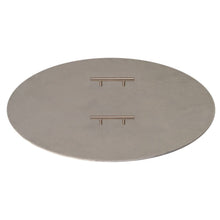 Warming Trends 38" Circular Brushed Aluminum Fire Pit Cover + 2 Handles for 36" Opening